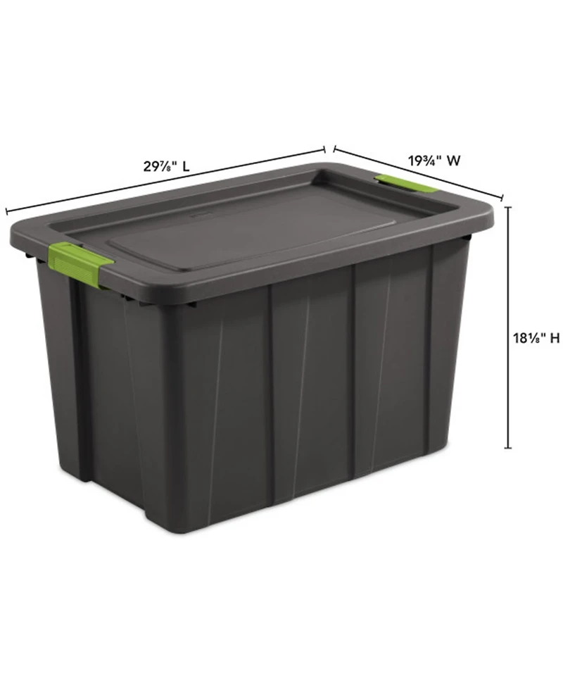 Sterilite Tuff1 Latching 30 Gallon Storage Tote Container with Lid (12 Pack)