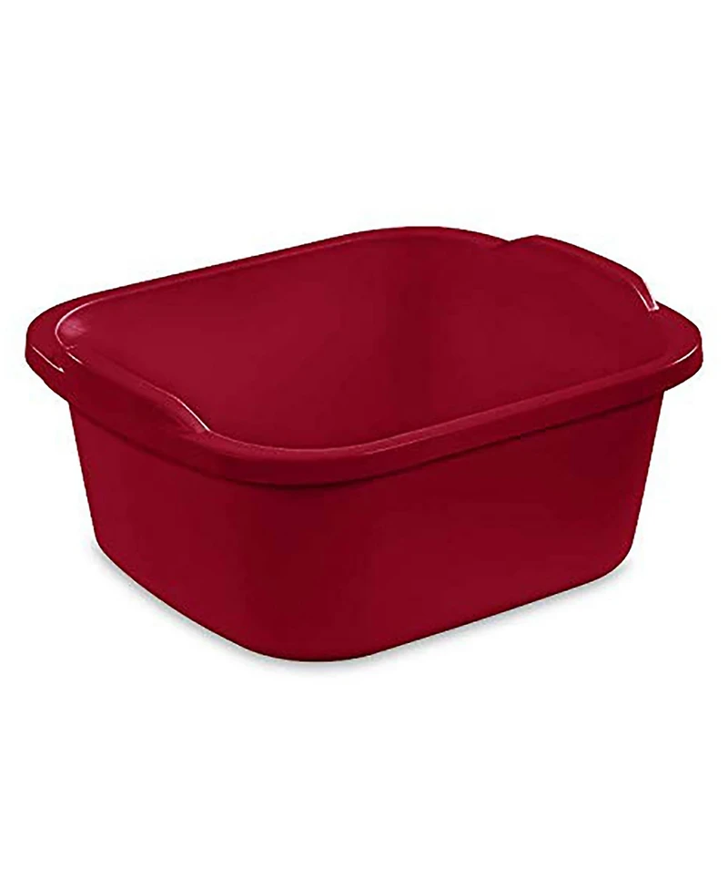 Sterilite Large Multi Function Home 12 Qt Sink Dish Washing Pan, Red (16 Pack)