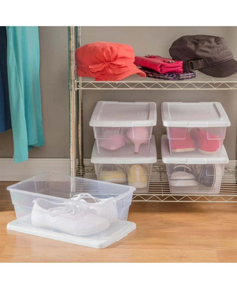 Sterilite 6 Qt Storage Box, Stackable Plastic Container, Home Organizer, 36 Pack