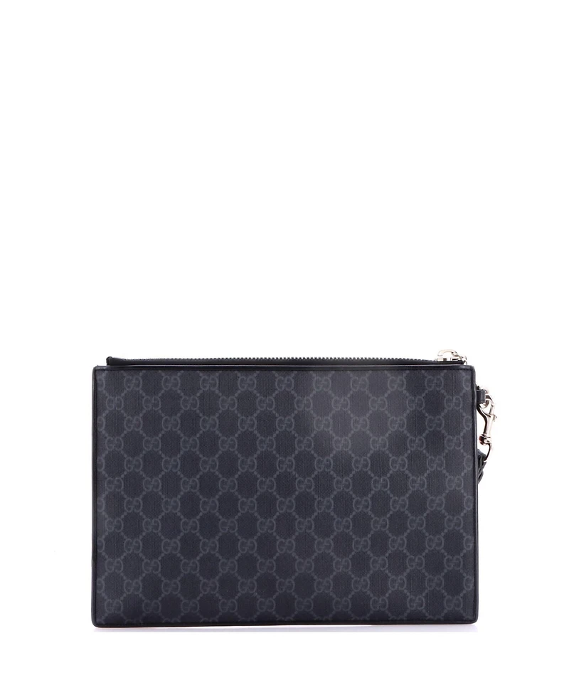 Pre-Owned Gucci Night Courrier Pouch Gg Coated Canvas with Applique