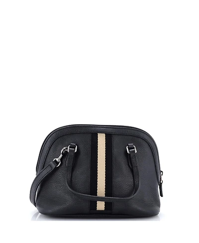 Pre-Owned Gucci Mini Web Convertible Dome Satchel Leather