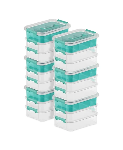 Sterilite Convenient Home 3-Tiered Stack Carry Storage Box, Clear (6 Pack)