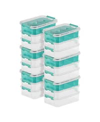 Sterilite Convenient Home 3-Tiered Stack Carry Storage Box, Clear (6 Pack)