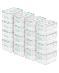Sterilite Convenient Home 2-Tier Layer Stack Carry Storage Box, Clear (16 Pack)