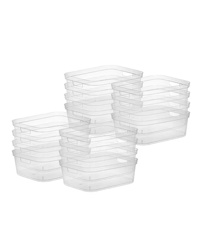 Sterilite 5.25 x 12 x 15 Inch Storage Bin w/ Carry Through Handles, Clear, 16 Ct