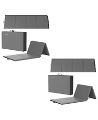 BalanceFrom Fitness GoGym 4' x 10' x 2" Folding Gymnastics Mat, Gray (2 Pack)