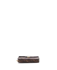 Pre-Owned Fendi F is Fendi Envelope Clutch on Chain Zucca Embossed Leather