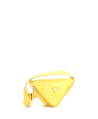 Pre-Owned Prada Triangle Logo Zip Around Shoulder Bag Saffiano Leather