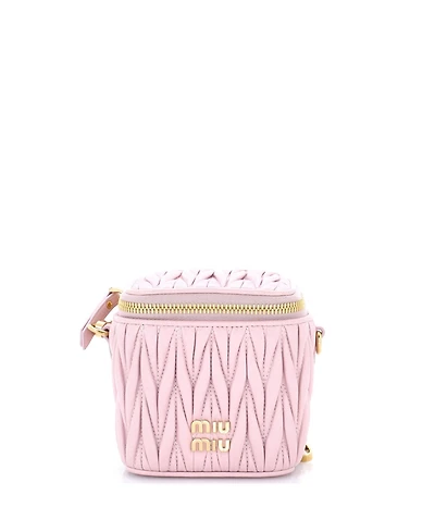 Pre-Owned Miu Miu Micro Vanity Case Matelasse Leather