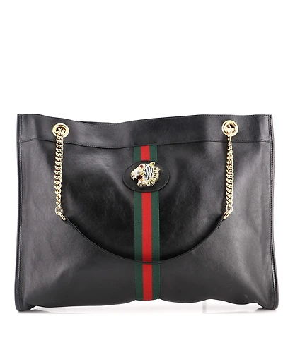 Pre-Owned Gucci Large Rajah Chain Tote Leather