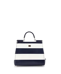 Pre-Owned Dolce and Gabbana Medium Miss Sicily Bag Striped Leather