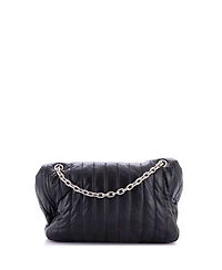 Pre-Owned Balenciaga Medium Monaco Chain Flap Shoulder Bag Quilted Leather