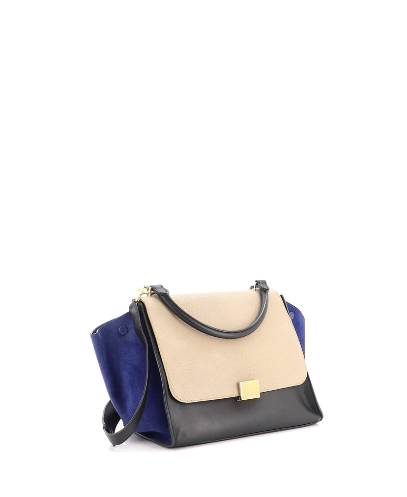 Pre-Owned Celine Medium Tricolor Trapeze Bag Leather