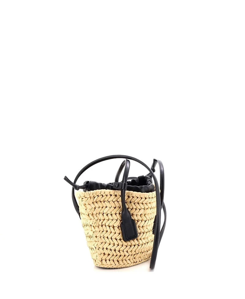 Pre-Owned Bottega Veneta Small Arco Basket Bag Raffia with Leather