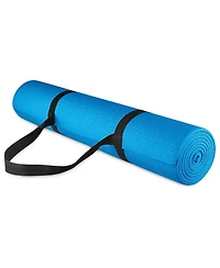 Signature Fitness All Purpose High Density No Tear Exercise Mat w/Strap
