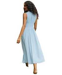 Cupshe Women's Scalloped V-Neck Sleeveless Midi Dress