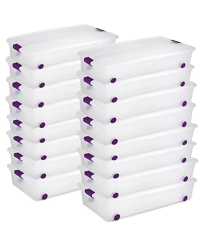 Sterilite 60 Quart ClearView Latch Lid Wheeled Underbed Storage Tote, (16 Pack)