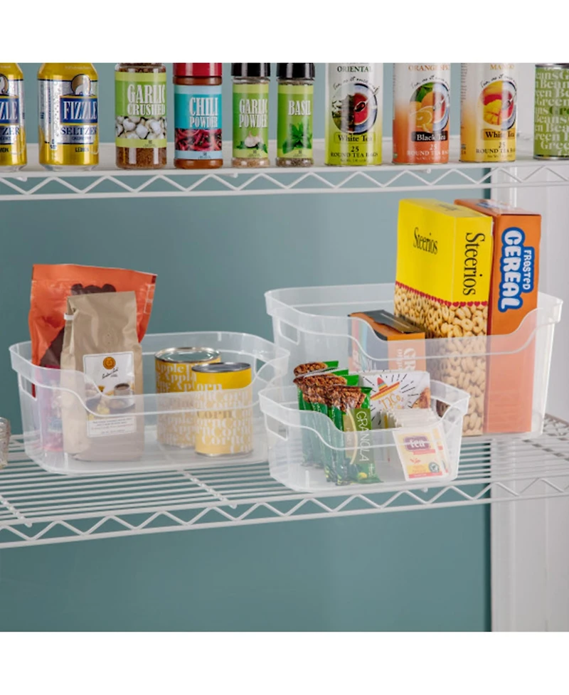 Sterilite 5.25x9.5x13 Inch Open Storage Bin w/ Carry Handles, Clear (16 Pack)
