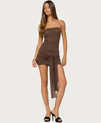 Edikted Women's Natcha Strapless Mesh Corset Mini Dress
