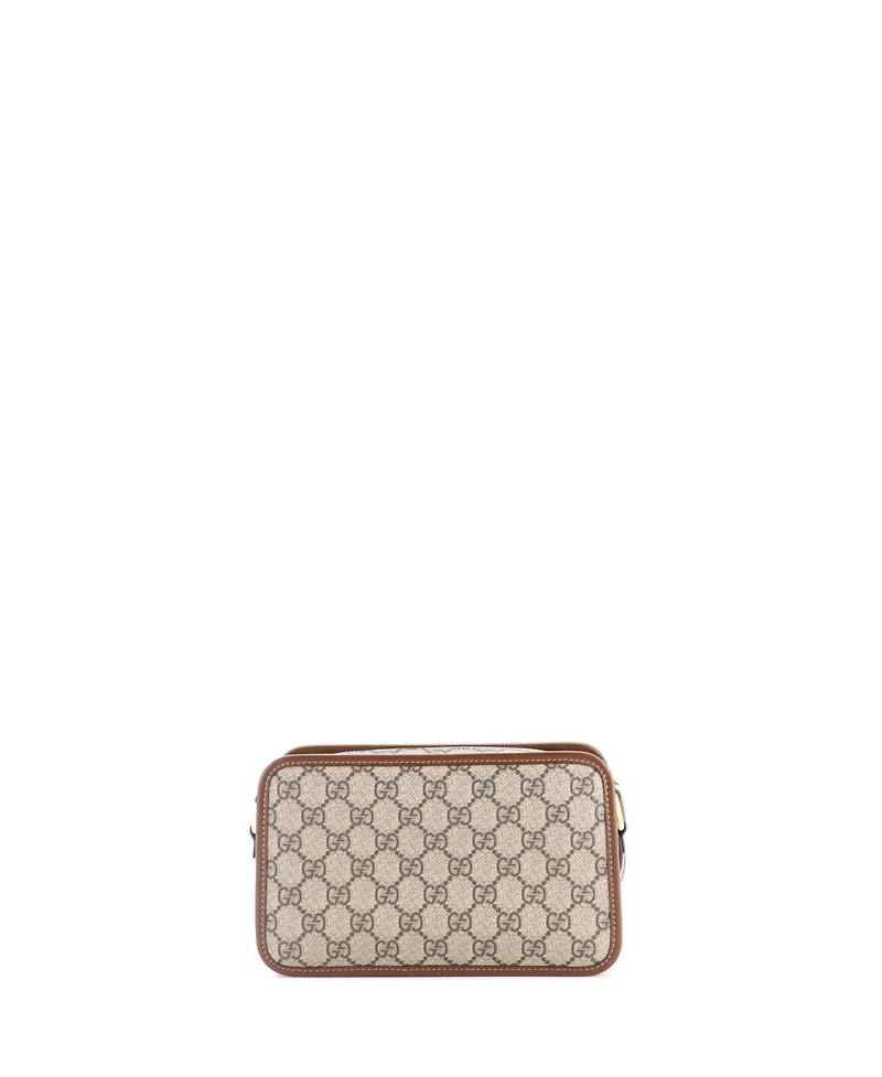 Pre-Owned Gucci Mini Interlocking G Patch Camera Bag Gg Coated Canvas