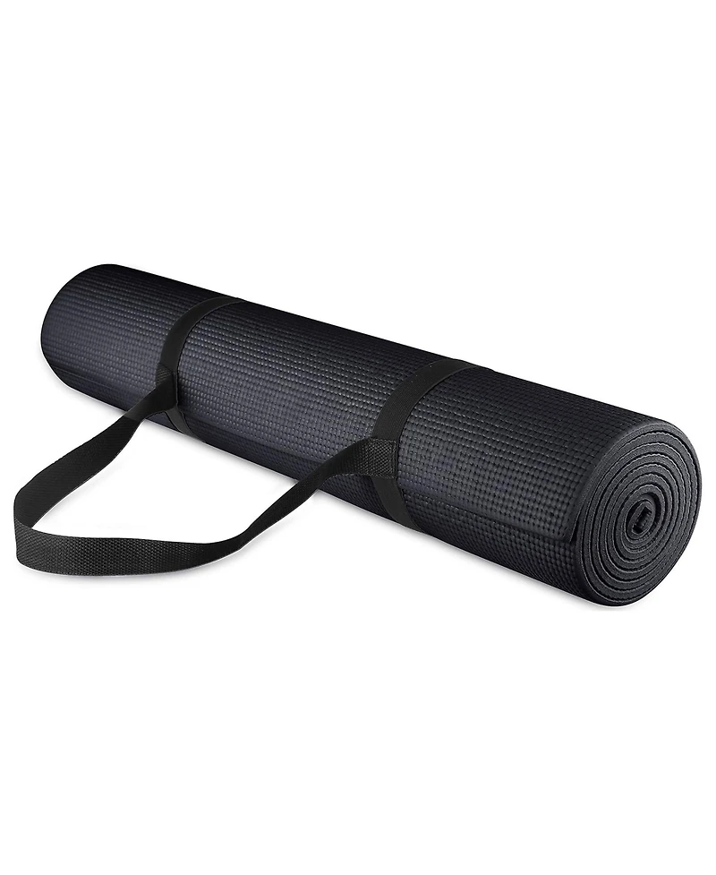 Signature Fitness All Purpose High Density No Tear Exercise Yoga Mat, Black