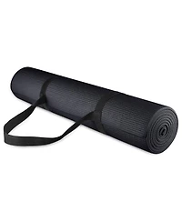 Signature Fitness All Purpose High Density No Tear Exercise Yoga Mat, Black