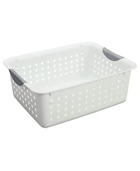 Sterilite Set of Ultra Plastic Storage Bin Baskets w/ Handles, 6 Deep, 12 Medium
