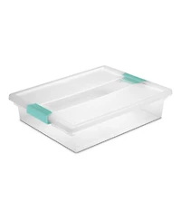 Sterilite Plastic Large Clip Bin Clear, 6 Pack and Mini Clip Storage Box, 6 Pack
