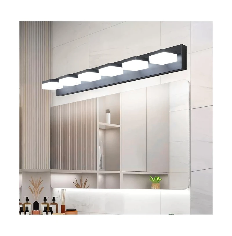 Clihome Modern 6-Light Led Vanity Mirror Light Fixture For Bathrooms And Makeup Tables