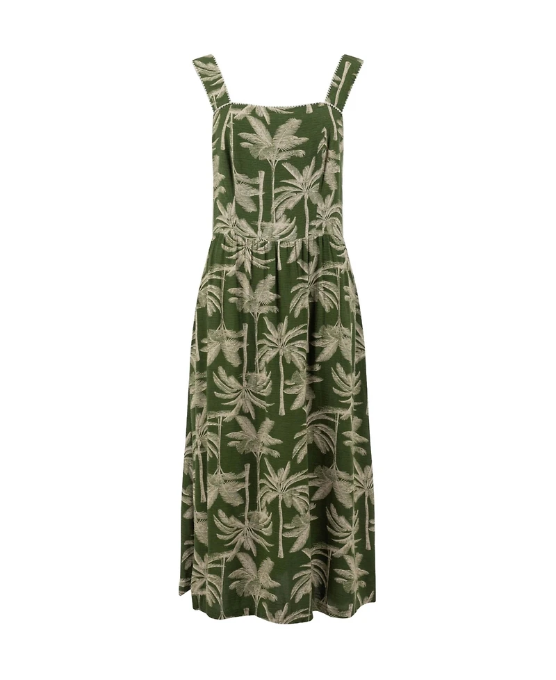 Weird Fish Women's Tatum Printed Square Neck Midi Dress