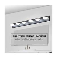 Clihome 45" Modern 6-Light Led Vanity Light, Sleek Bathroom Wall Light Fixture