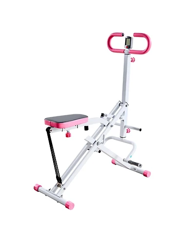 Sugift Foldable Deep Squat Machine with Three Resistance Bands and Adjustable Seat