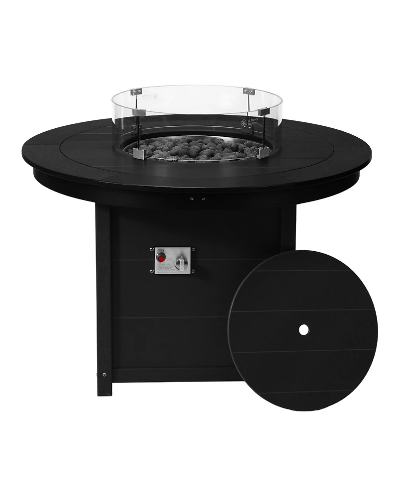 WestinTrends 47" Modern Outdoor Patio Propane Gas Round Fire Pit Table