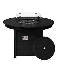 WestinTrends 47" Modern Outdoor Patio Propane Gas Round Fire Pit Table
