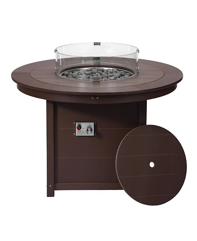 WestinTrends 47" Modern Outdoor Patio Propane Gas Round Fire Pit Table
