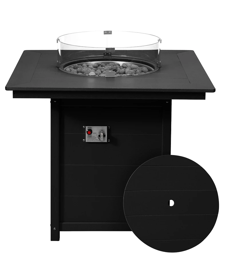 WestinTrends 42" Modern Outdoor Patio Gas Propane Square Fire Pit Table