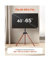 Sugift Tripod Easel Floor Tv Stand for 40 to 65 Inch Screens with 18 Degree Swivel and 99 Pound Capacity