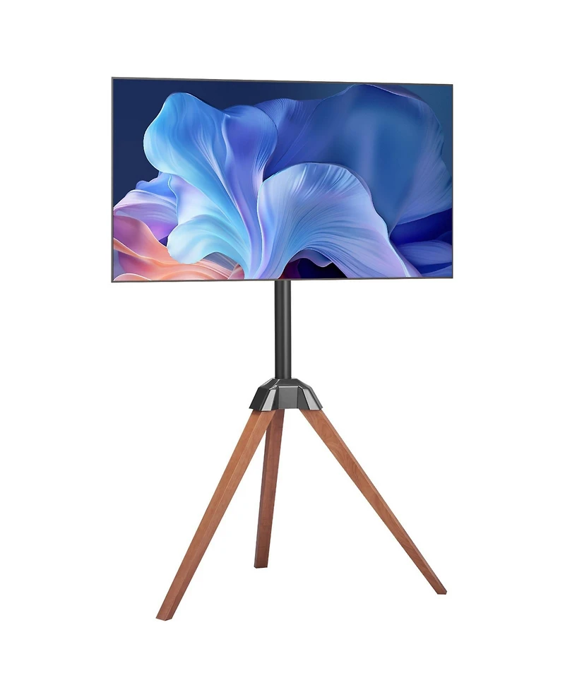 Sugift Tripod Easel Floor Tv Stand for 40 to 65 Inch Screens with 18 Degree Swivel and 99 Pound Capacity