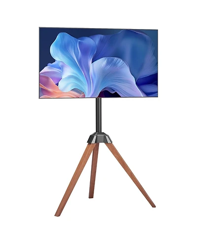 Sugift Tripod Easel Floor Tv Stand for 40 to 65 Inch Screens with 18 Degree Swivel and 99 Pound Capacity