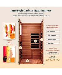 Dynamic Saunas Elite 1 Person Compact Ultra Low Emf Far Infrared Home Sauna