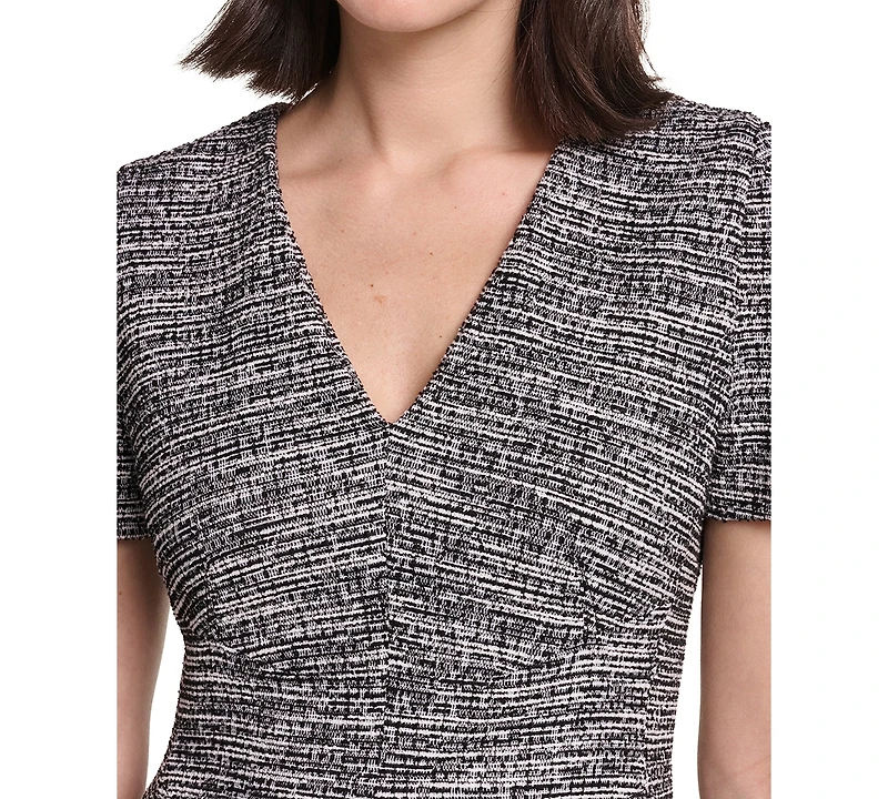 Calvin Klein Women's V-Neck Short-Sleeve A-Line Midi Dress