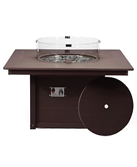 WestinTrends 42" Modern Outdoor Patio Propane Square Fire Pit Table