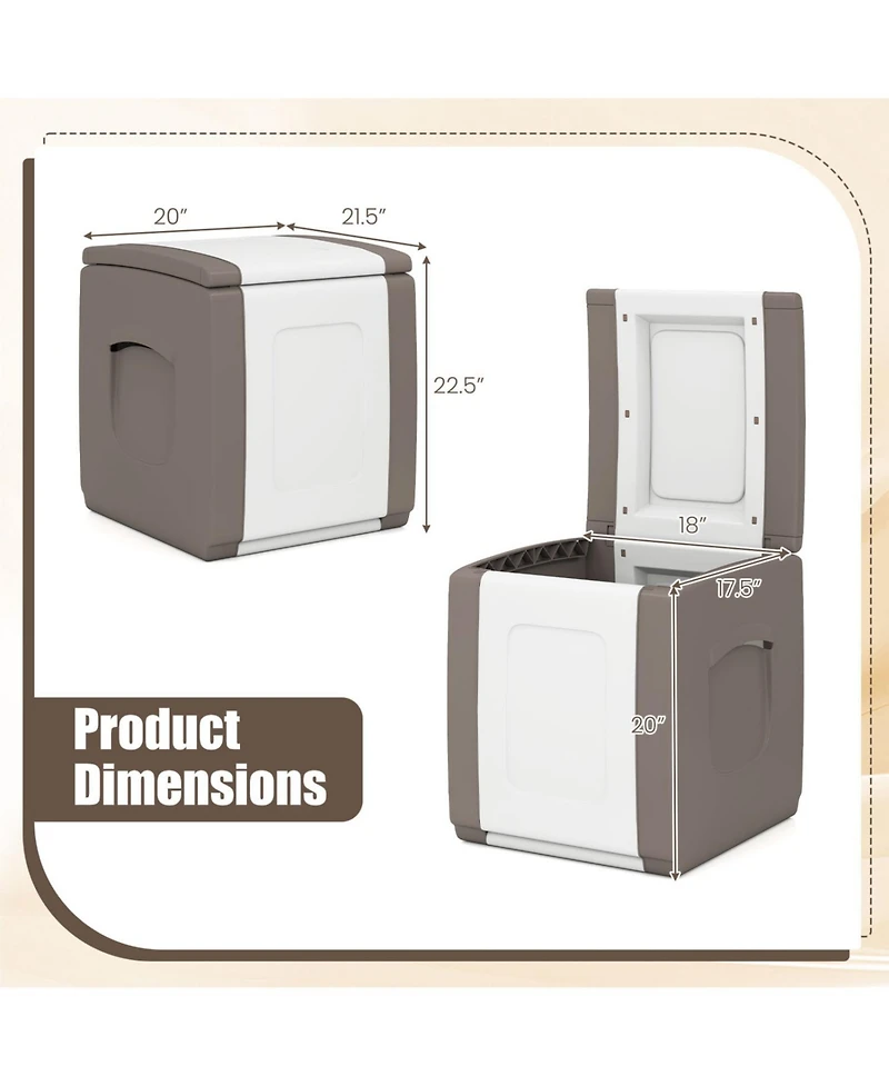 Mecale 27-Gallon Deck Box with Lid for Packages, Doubles as Side Table