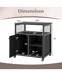 Mecale File Cabinet on Wheels with Charging Station and Cable Management Hole