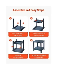 Sugift Double Layer Hdpe Outdoor Side Table with 360 Pound Top Shelf Capacity