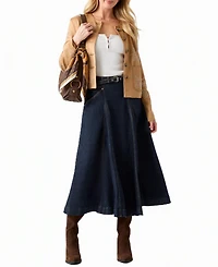 Guess Women's Oceane Faux-Suede Floral-Embroidered Jacket