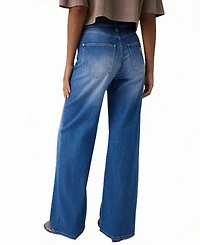 Guess Women's Bellflower High-Waisted Wide-Leg Jeans