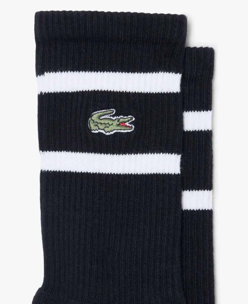 Lacoste Men's Striped Ribbed Crew Socks, 2-Pack