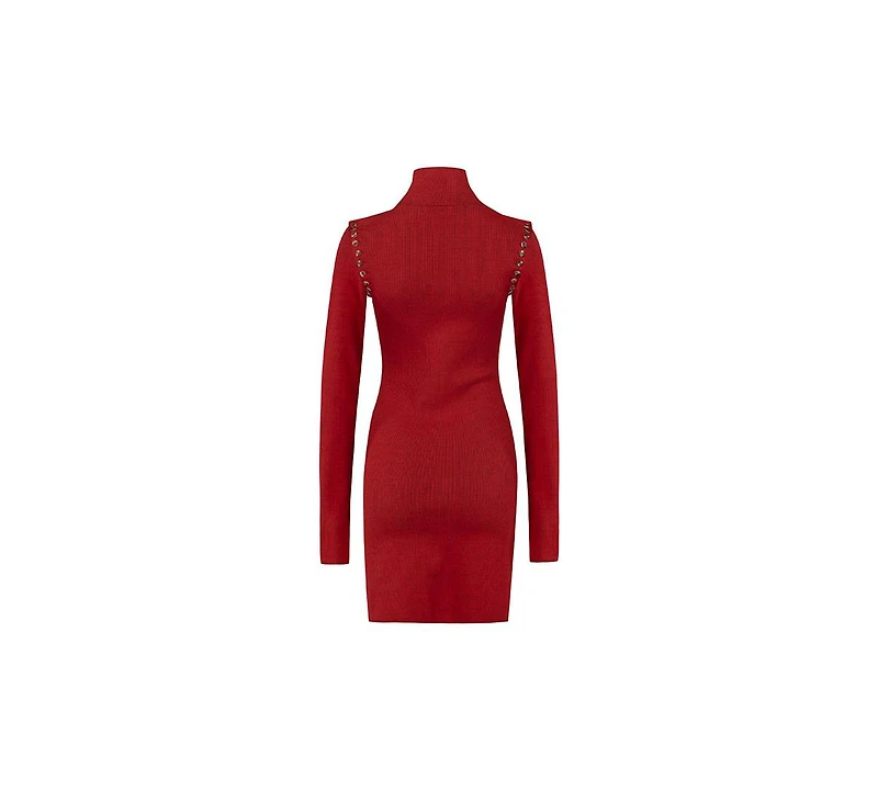 Pcfg Women's Two-Tone Ribbed Long-Sleeve Dress