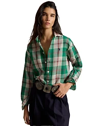 Polo Ralph Lauren Women's Cotton Twill Woven Collared Shirt